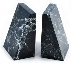 Beige Fossilstone Marble A-Z Bookends