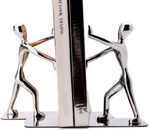 Tebery Stainless Steel Kung Fu Man Bookends